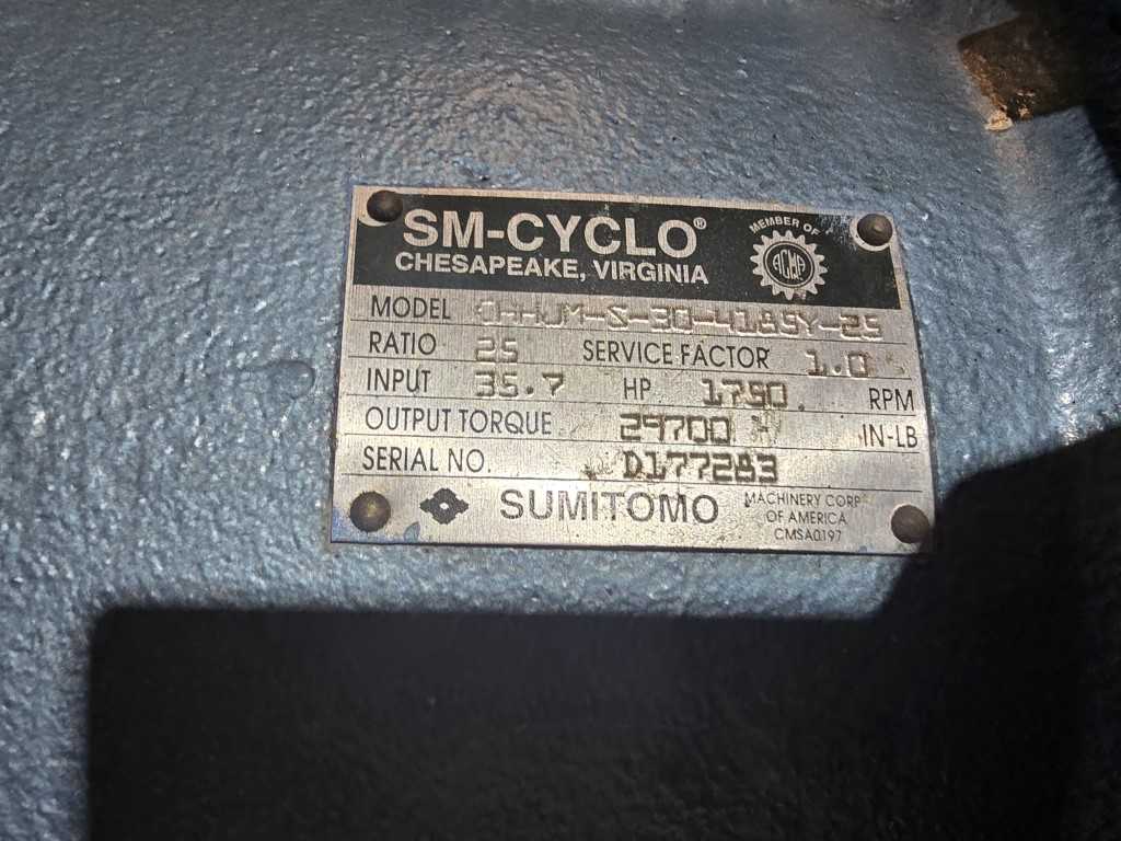 Sumitomo SM-Cyclo Planetary Gear Reducer, Model CHHJM-S-30-4185Y-25, 30 HP - SERVO & PLANETARY GEAR REDUCER