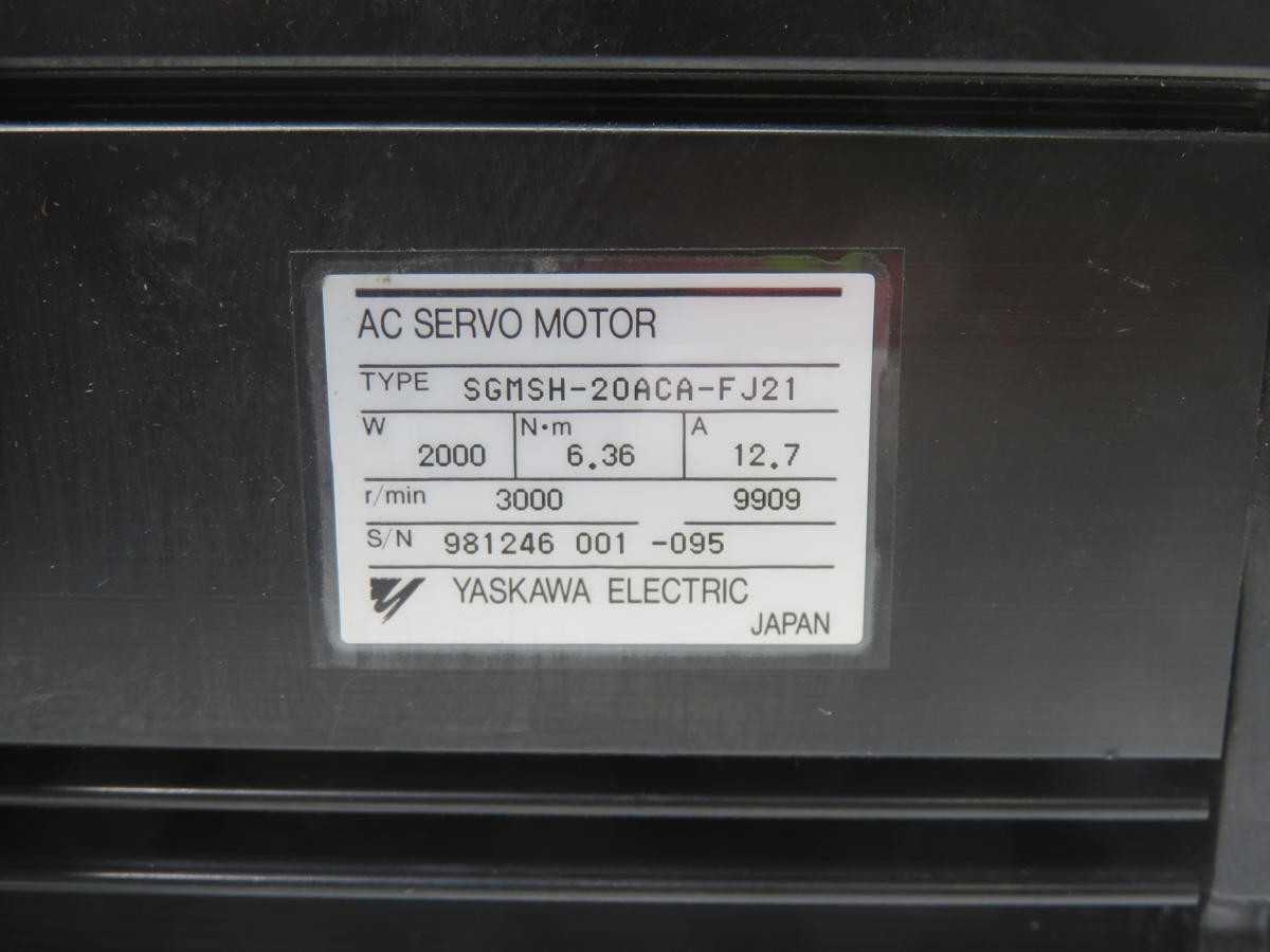 YASKAWA SGMSH-20ACA-FJ21 AC SERVO MOTOR T243274 - SERVO