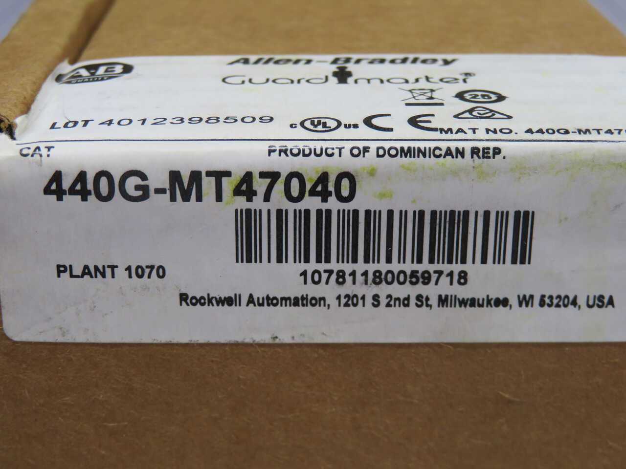 Allen Bradley 440G-MT47040 Guardlock Switch T269497 - SWITCHES