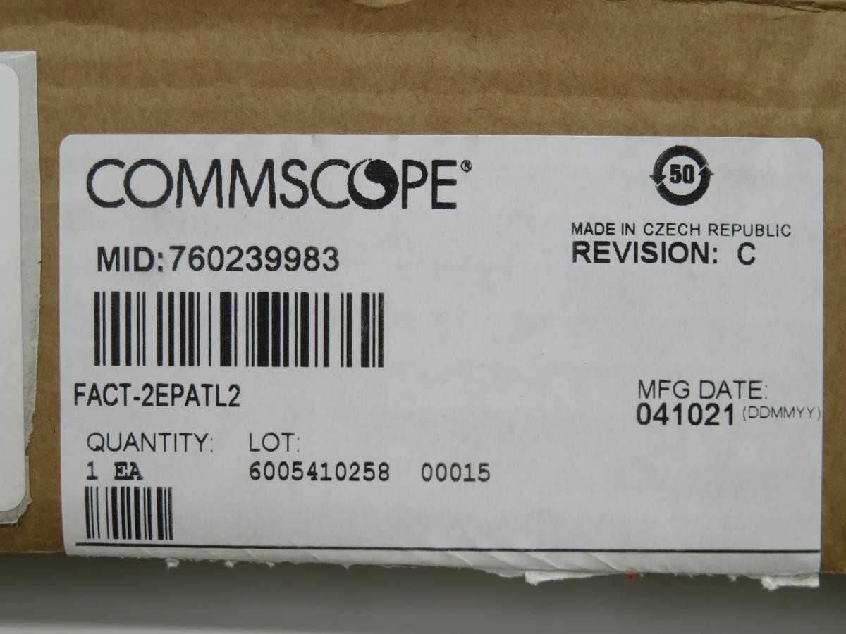 COMMSCOPE FACT-2EPATL2 760239983 FACT® FIBER OPTIC PATCH CHASSIS, GRAY, 2E HIGH, 96-PORT, SINGLEMODE - FIBER OPTIC CABLE