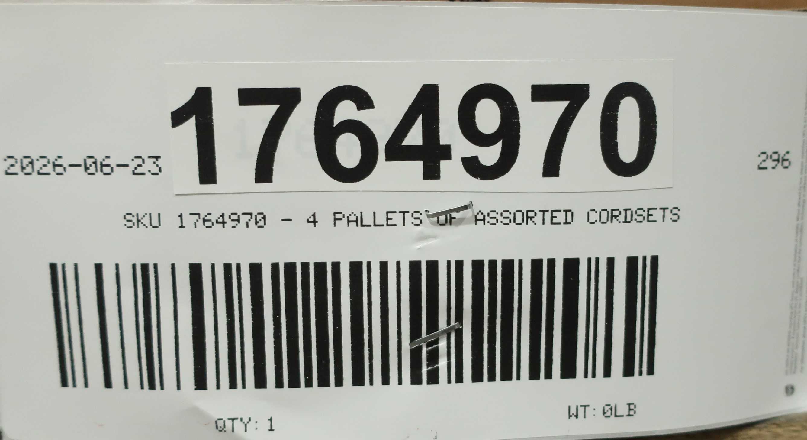 SKU 1764970 - 4 PALLETS OF ASSORTED CORDSET CABLES - CORDSET CABLES