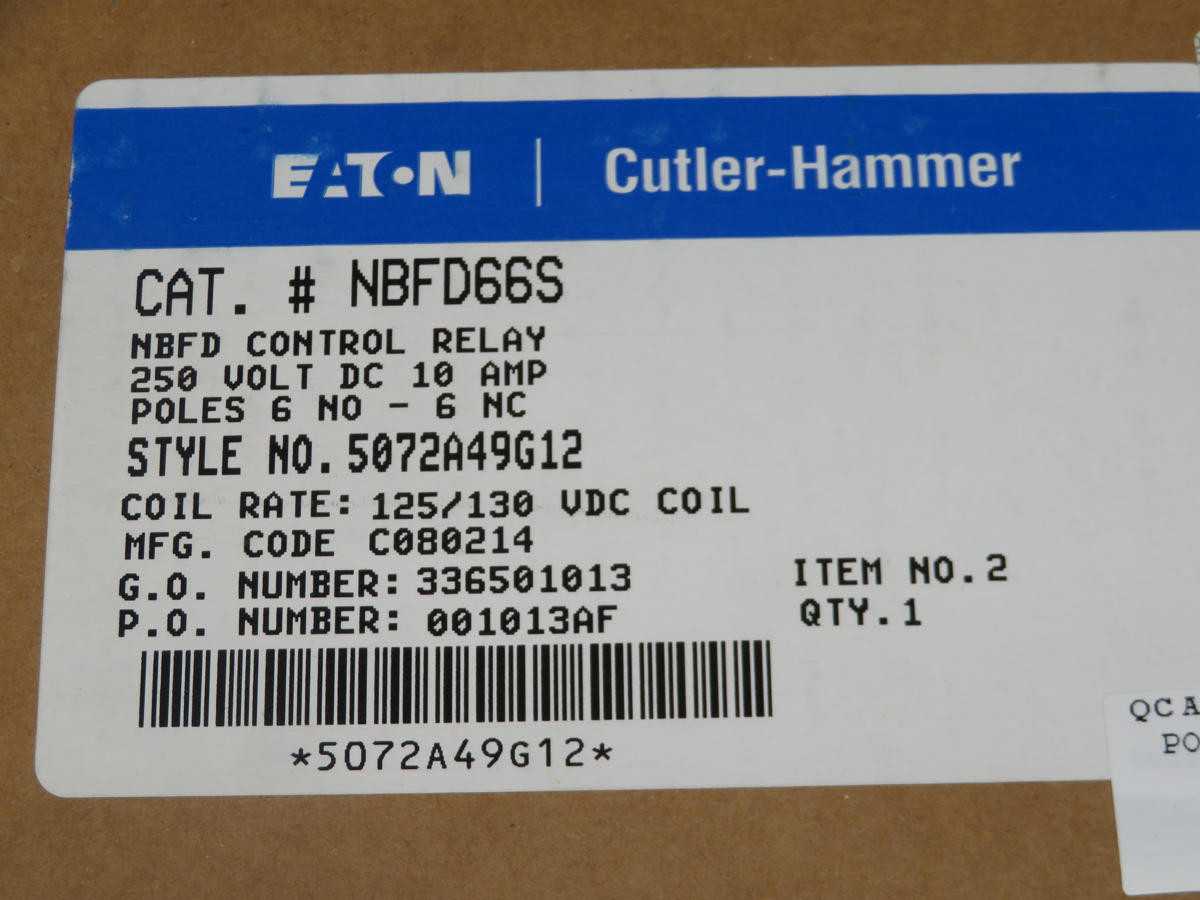 EATON NBFD66S 5072A49G12 CONTROL RELAY T202207 - PROTECTION RELAY