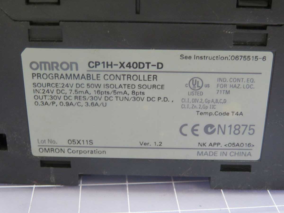 OMRON CP1H-X40DT-D PROGRAMMABLE CONTROLLER CPU MODULE T248851 - PLC MODULES