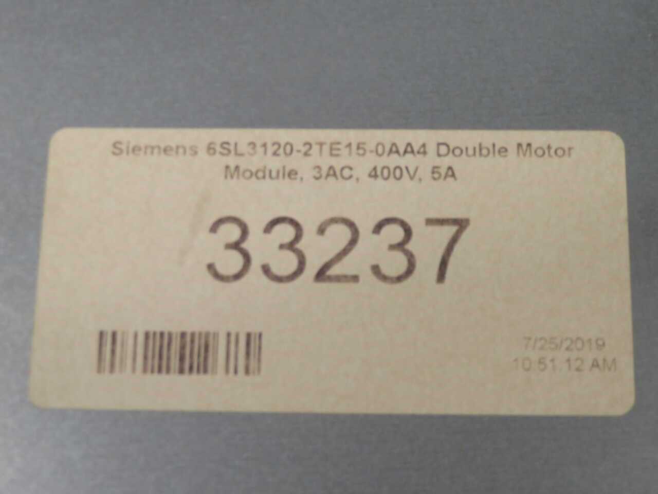 SIEMENS 6SL3120-2TE15-0AA4 DOUBLE MOTOR MODULE T270752 - MOTOR DRIVES