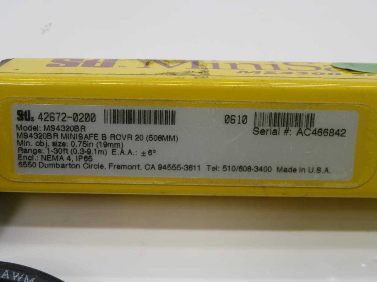 OMRON MS4320BR 42672-0200 RECEIVER LIGHT CURTAIN T236548 - SENSORS