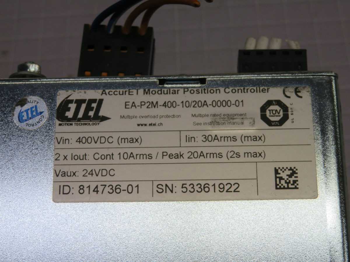 ETEL EA-P2M-400-10/20A-0000-01 ACCUREL MODULAR POSITION CONTROLLER T256218 - UPS