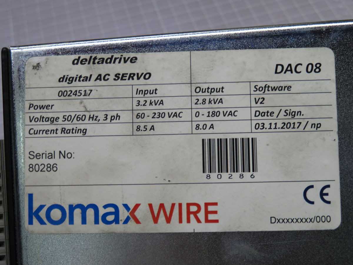 DELTA DRIVE DAC08 AC SERVO DRIVE T255311 - AC VFD DRIVES