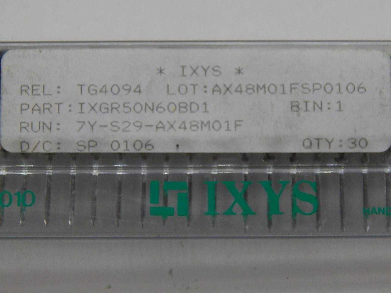 LOT OF 25 IXYS IXGR50N60BD1 IGBT TRANSISTORS 75 AMPS 600V 2.3 RDS T88544 - LAMPS