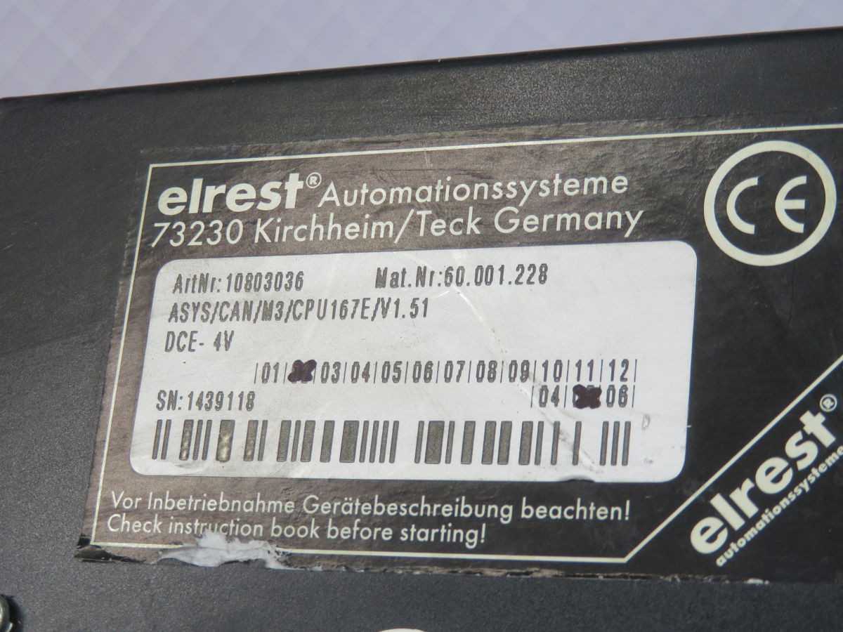 Elrest 10803036 Operator Interface T249754 - High-Quality Control Solution - SERVO DRIVES