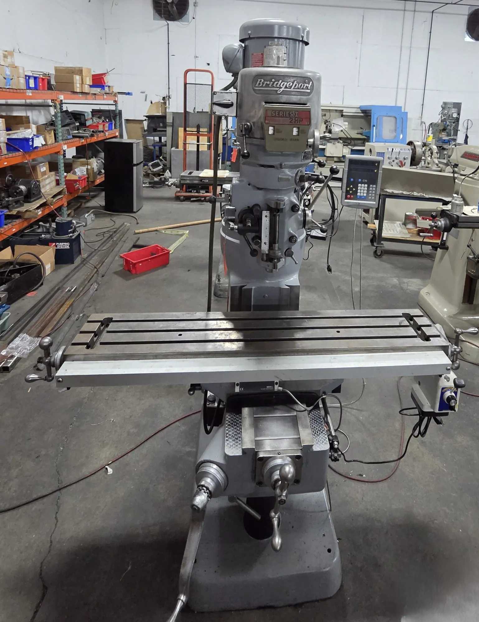 Bridgeport Series 1 2 HP Vertical Knee Mill, 9"x48" Table, Newall DRO, Power Feed - VERTICAL MILLING MACHINES