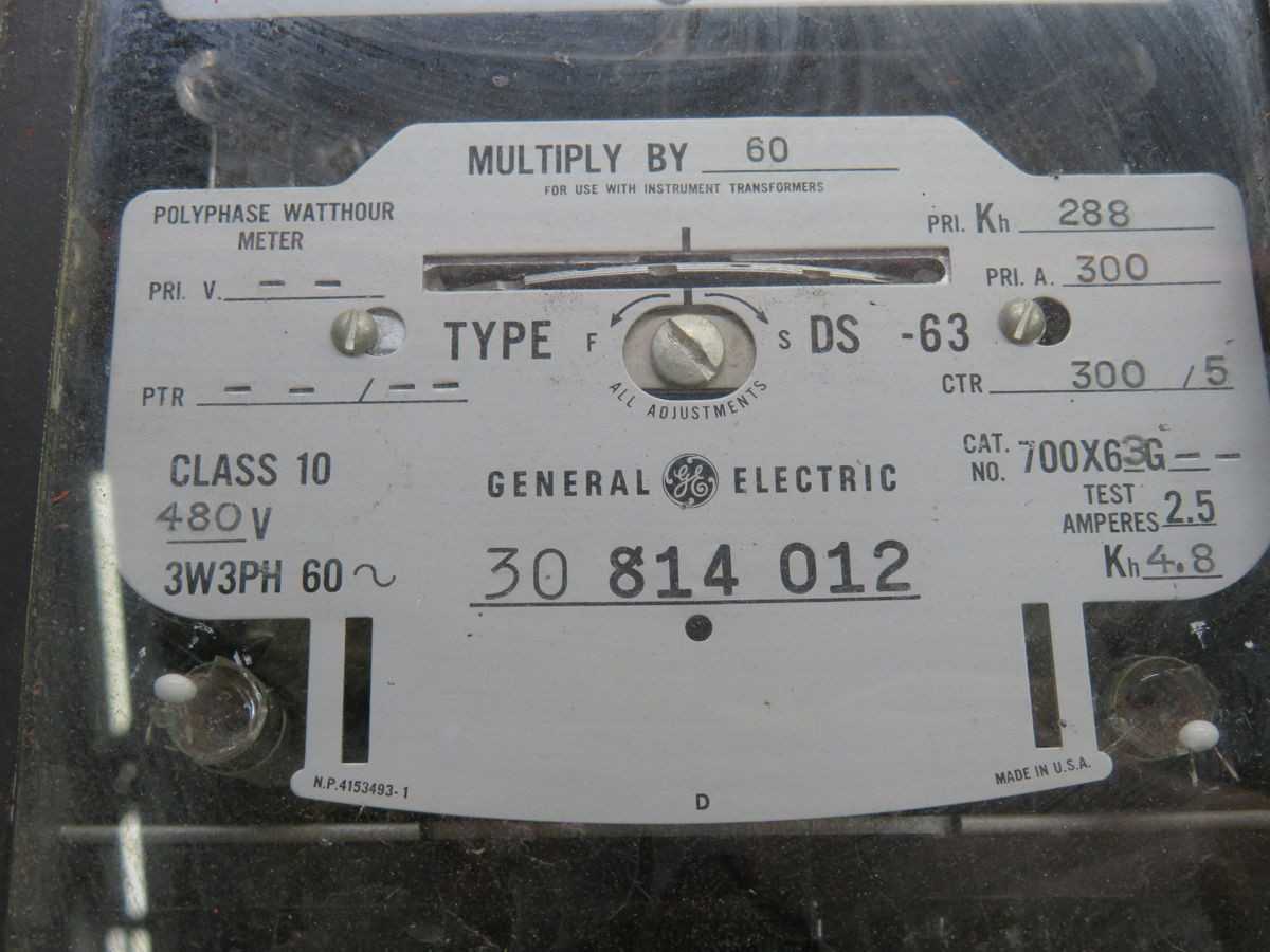 GE 700X63G70 METER WATT HOUR T251821 - PANEL METERS