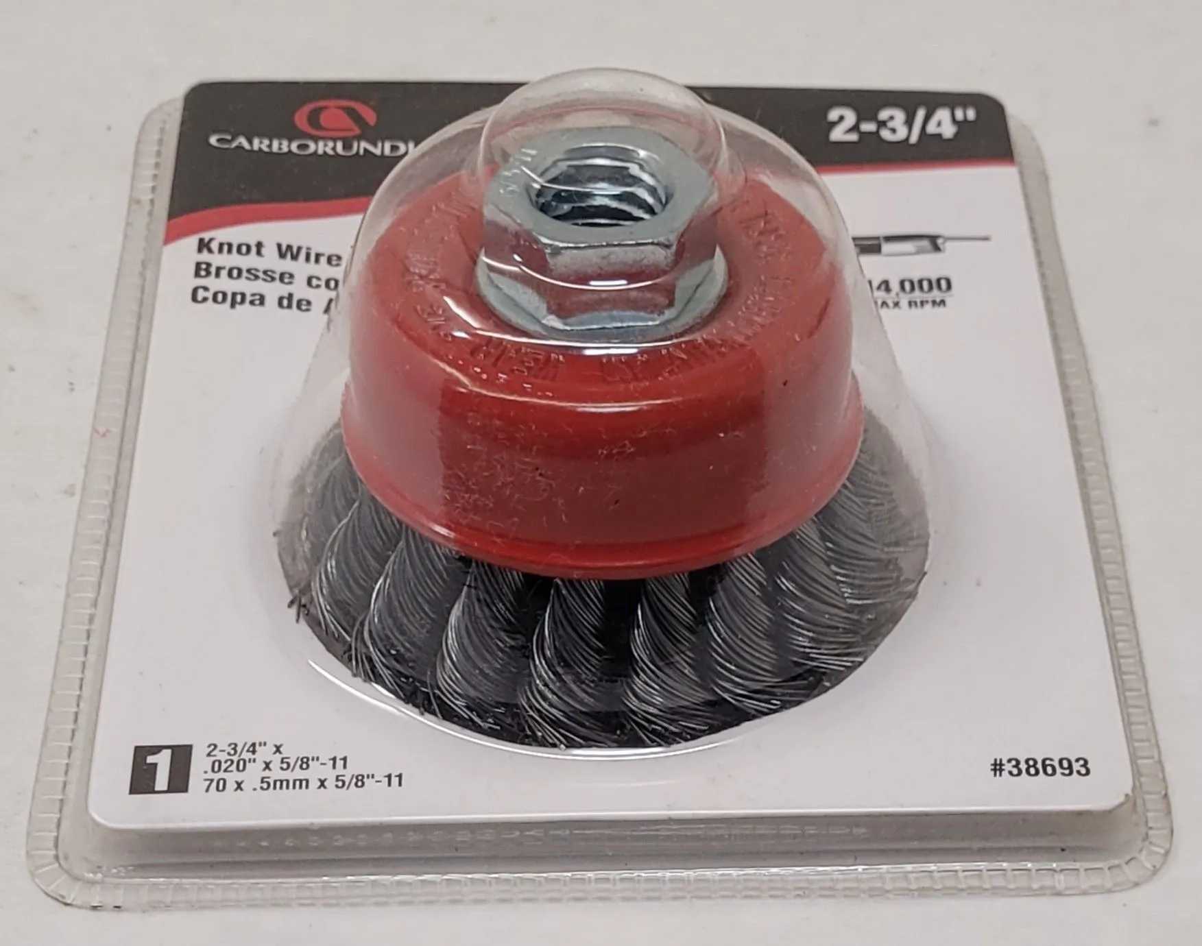 Carborundum 2-3/4" Knot Wire Cup Brush for Heavy-Duty Cleaning - MACHINING ACCESSORIES & TOOLING