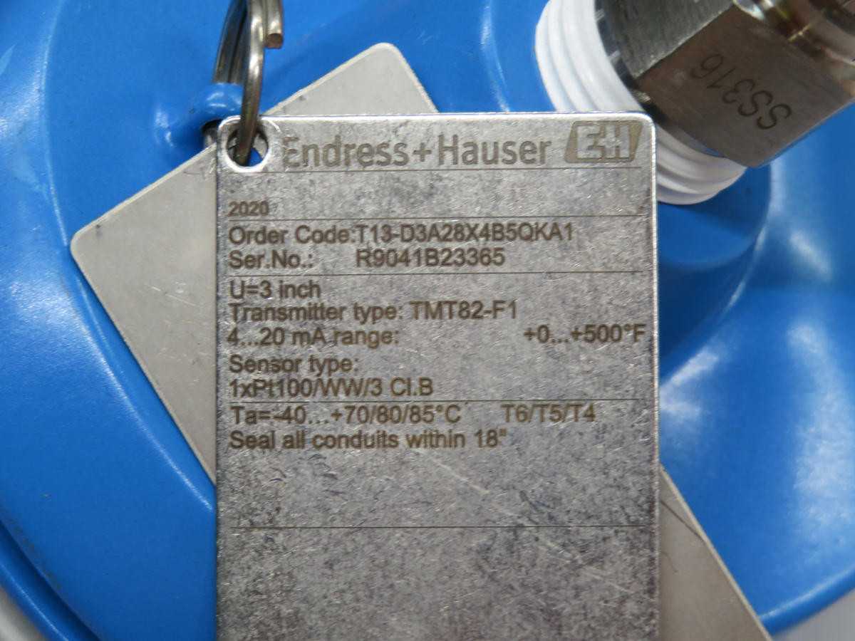 Endress Hauser T13-D3A28X4B5QKA1 Transmitter T205674 - Reliable Measurement Solution - TEMPERATURE CONTROL COMPONENTS