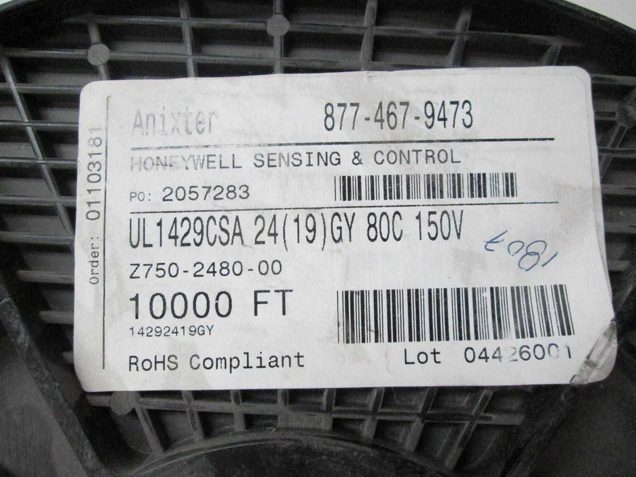 ANIXER HONEYWELL 877-467-9473 UL1429CSA WIRE (10000 FT) T52861 - ELECTRICAL WIRE