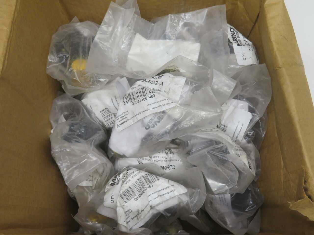 Lot Of 24 Marinco CLS40MRB-BB2-A Panel-Mount Busbar Connectors, 400A/600V - BUSWAY