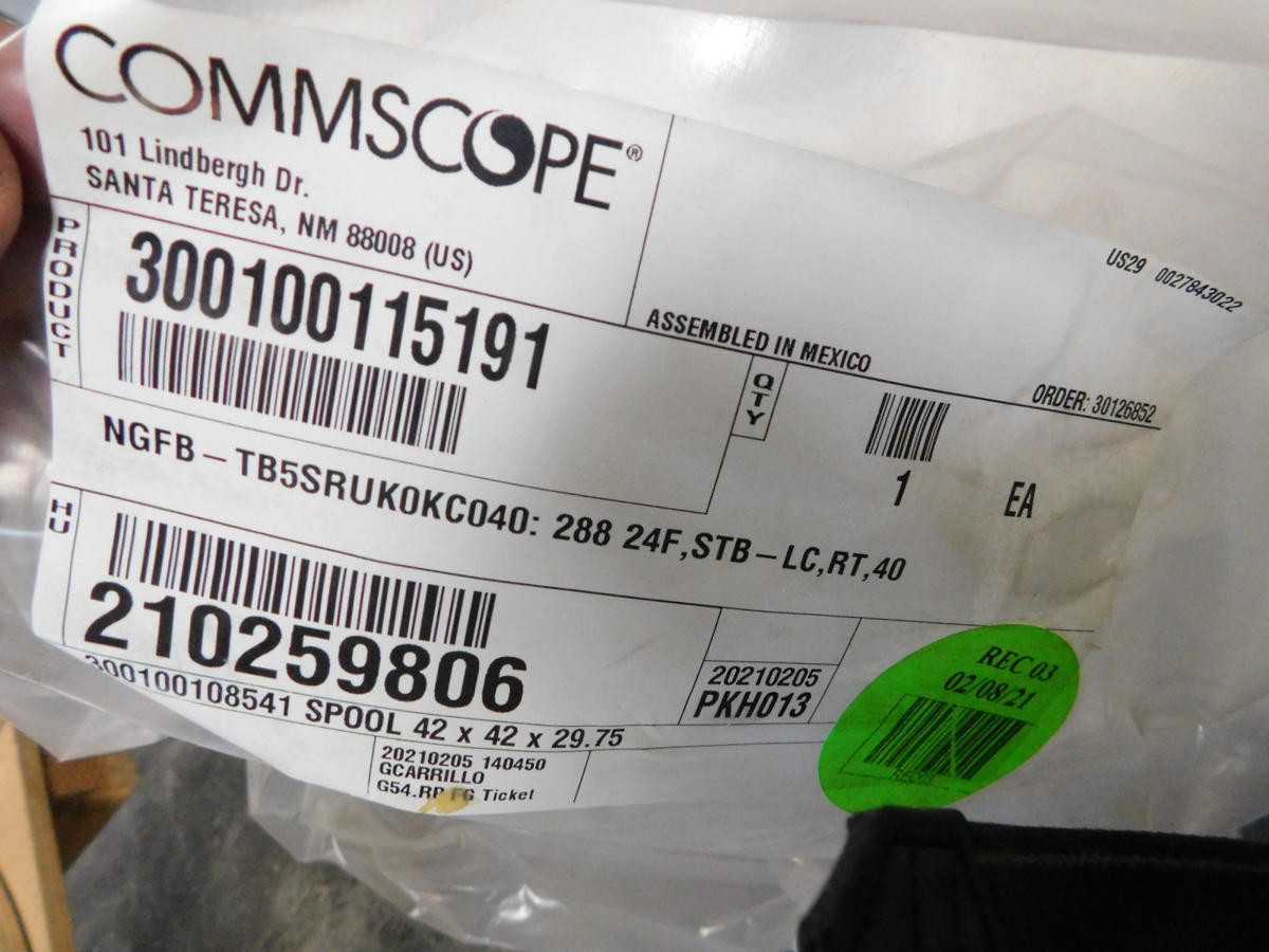 COMMSCOPE NGB-TB5SRUKC040 NEXT GENERATION FRAME (NGF) FIBER TERMINATION BLOCK, 288 FIBER, SINGLE MOD - FIBER OPTIC CABLE