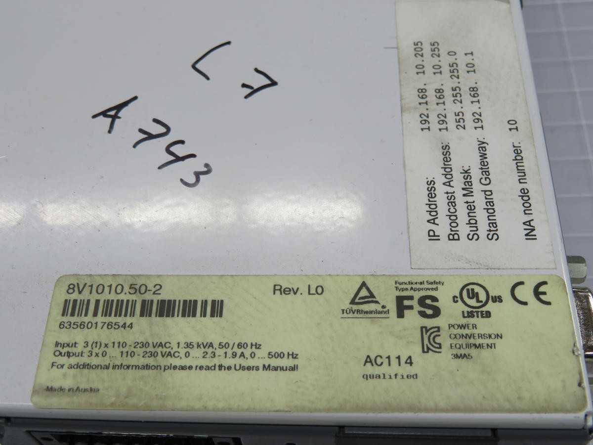 B&R 8V1010.50-2 SERVO DRIVE T211108 - SERVO DRIVES