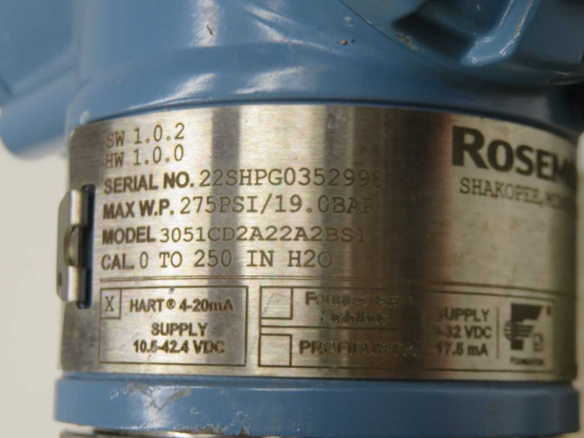 ROSEMOUNT 3051CD2A22A2BS1 FLANGED LIQUID LEVEL PRESSURE TRANSMITTER T251930 - PRESSURE TRANSMITTER