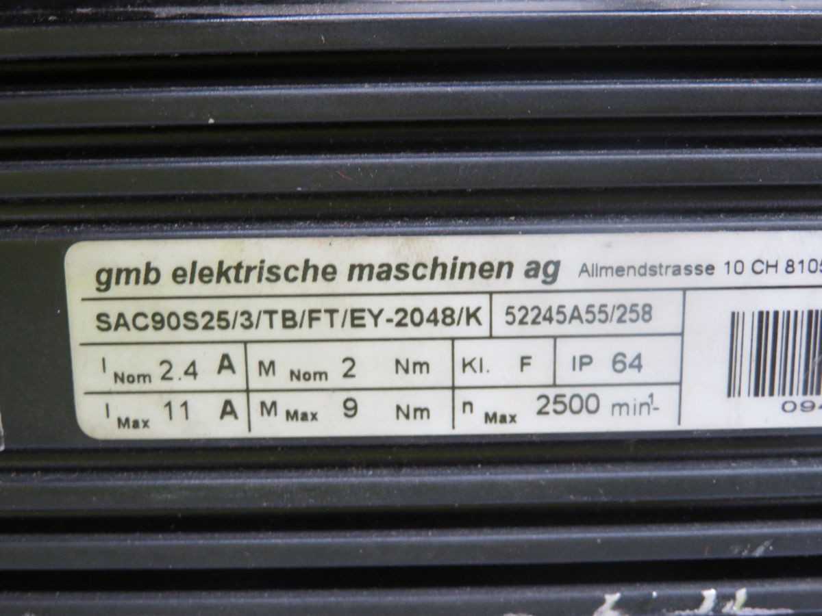 BAG SAC90S25/3/TB/FT/EY-2048/K AC SERVO MOTOR T247862 - SERVO