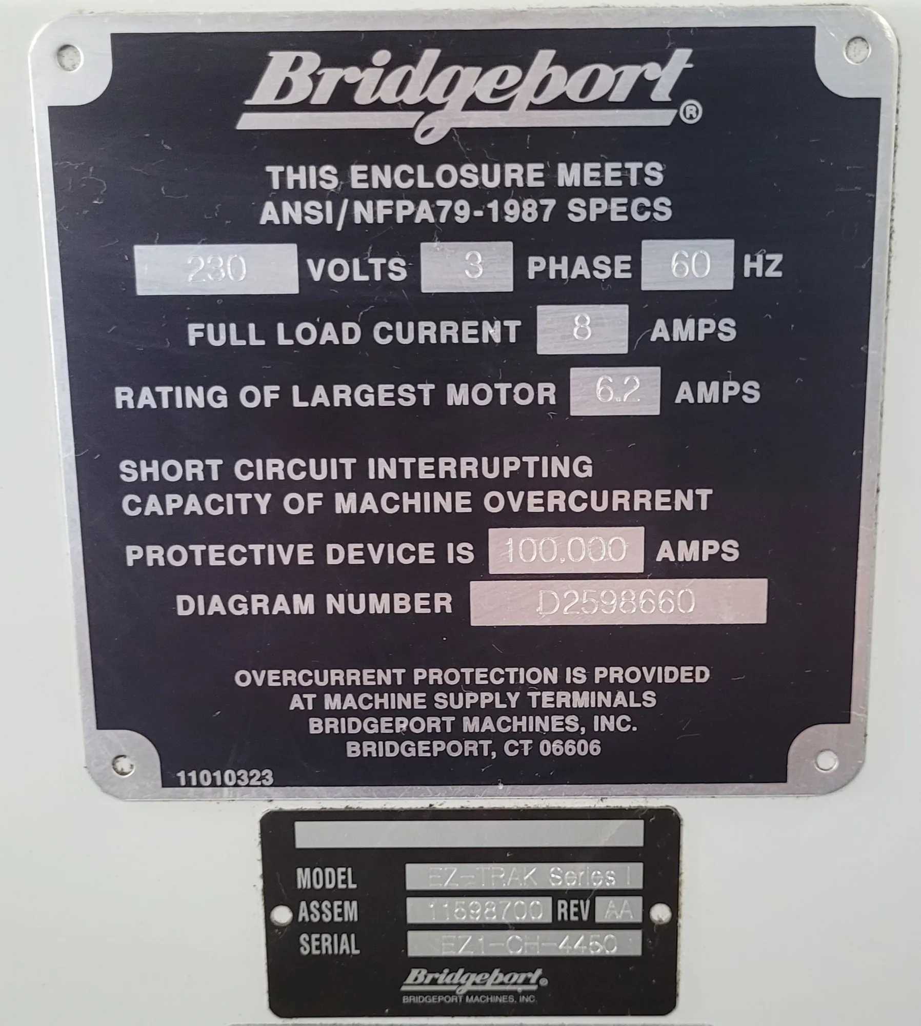 Bridgeport Series 1 EZ Trak DX Vertical Mill, 2 HP, 9" x 48" Table, R8 Spindle, 4200 RPM - VERTICAL MILLING MACHINES