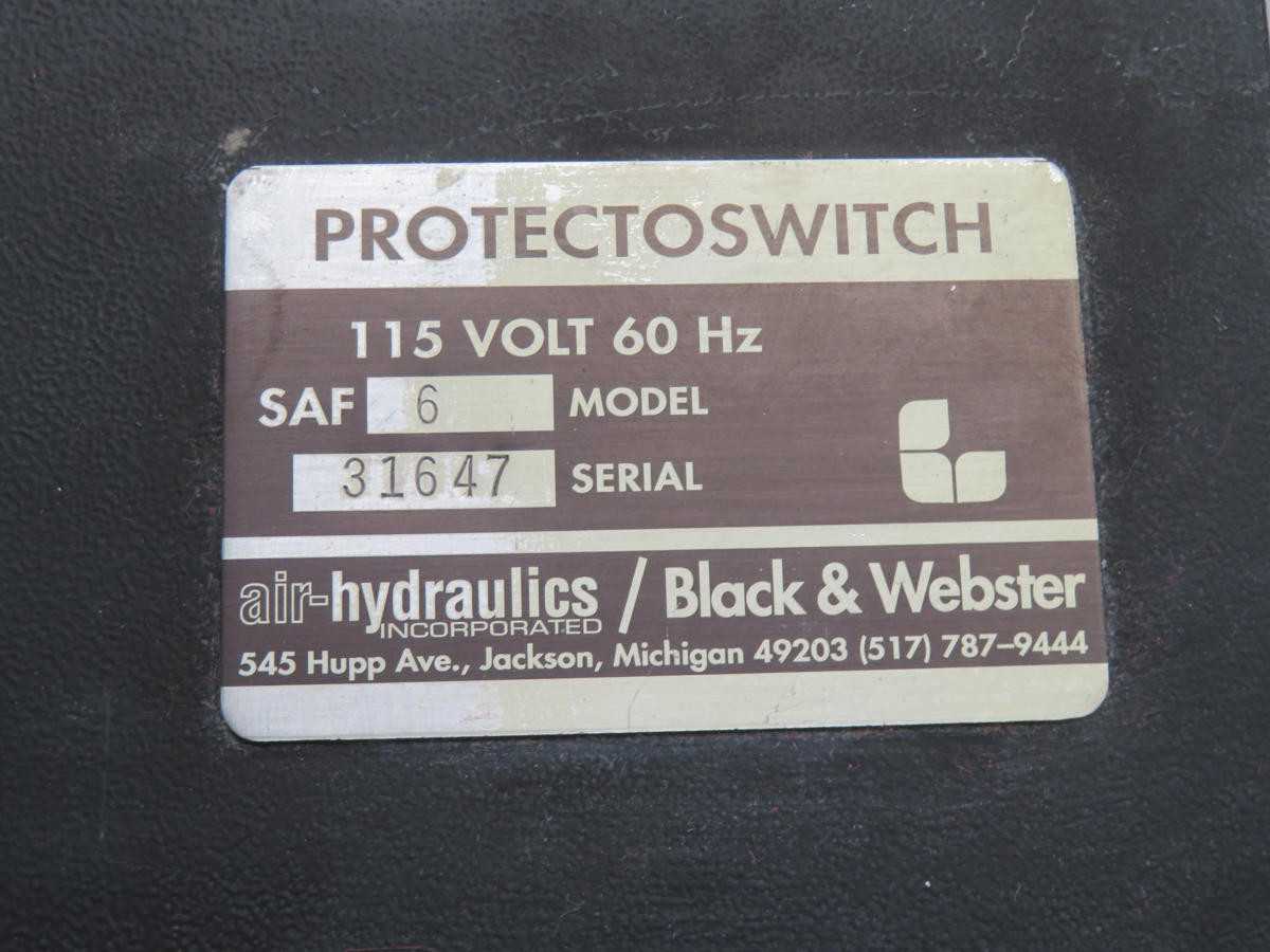 AIR-HYDRAULICS SAF 6 PROTECTOSWITCH T236147 - SWITCHES