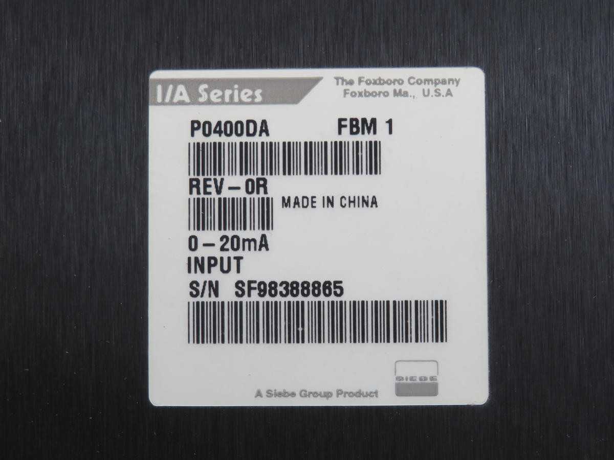 FOXBORO P0400DA MAIN TYPE FIELD BUS I/A SERIES INPUT MODULE T212045 - PLC MODULES
