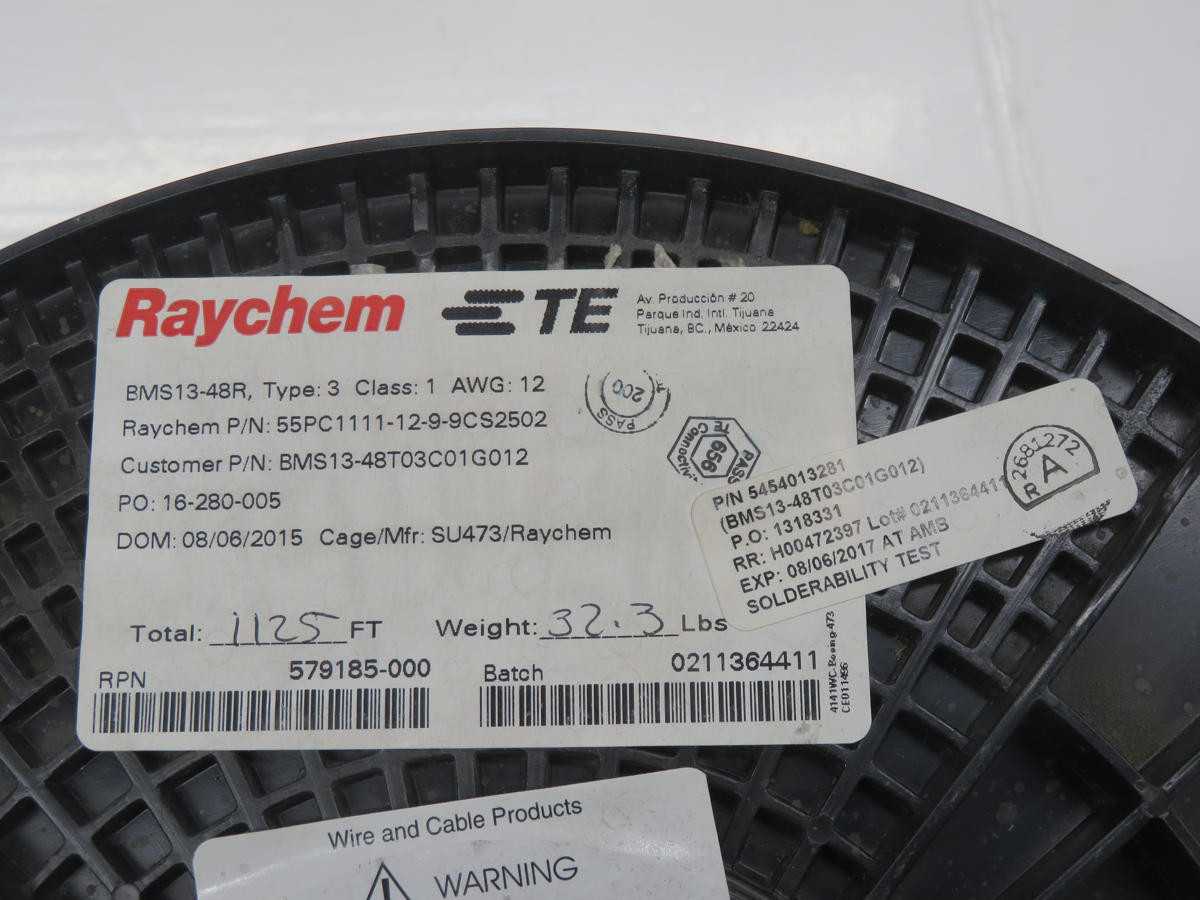 LOT OF 1000 FT RAYCHEM BMS13-48R 55PC1111-12-9-9CS2502 WIRE/CABLE T225544 - ELECTRICAL WIRE