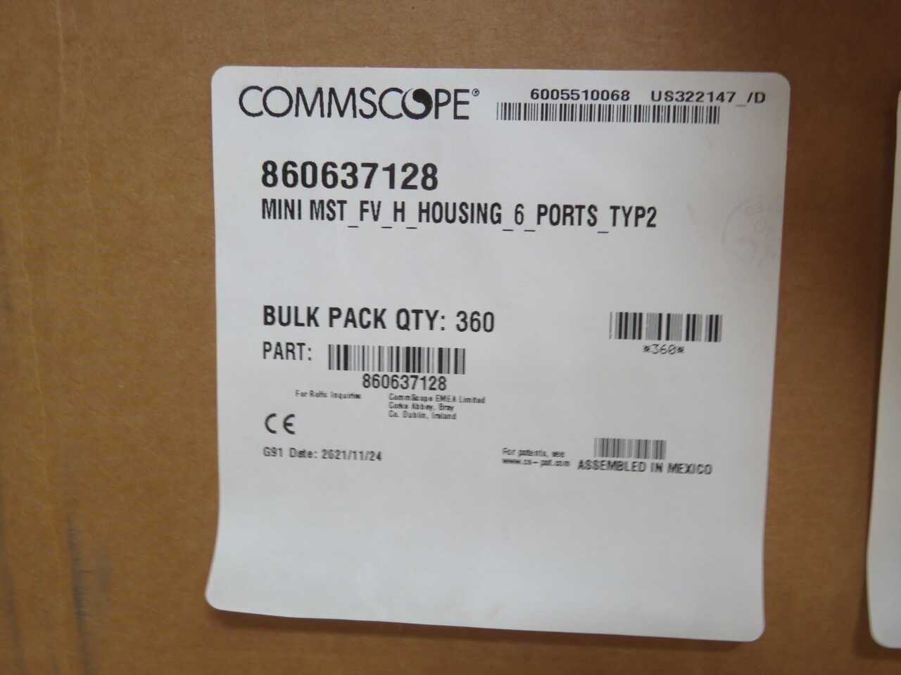 LOT OF 360 COMMSCOPE 860637128 MINI MST FV H HOUSINGS T271871 - FIBER OPTIC CABLE