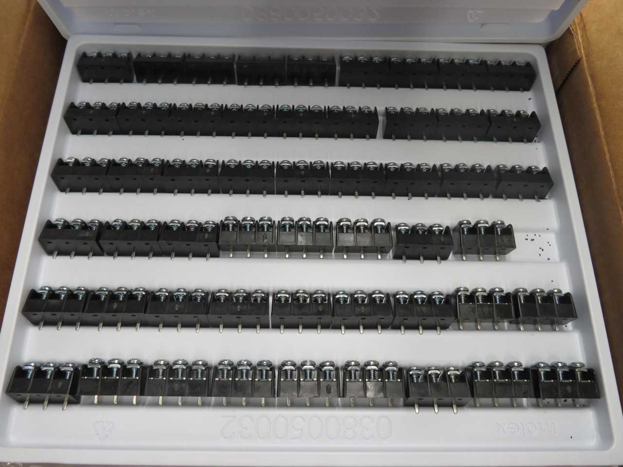 LOT OF 900 MOLEX 0387008703 CONN BARRIER STRIP 3CIRC 0.325" T153073 - TERMINAL BLOCKS