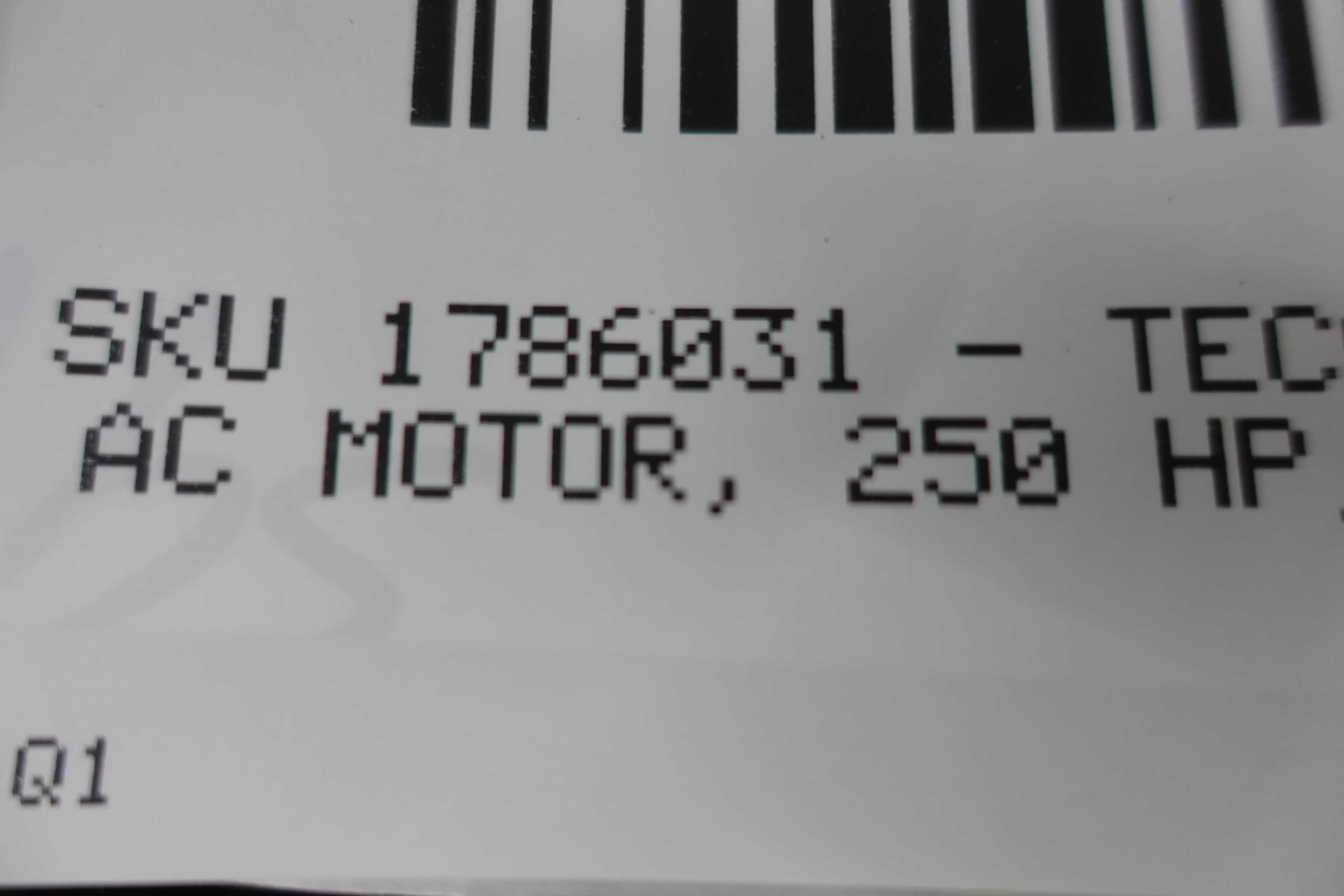 SKU 1786031 - TECO WESTINGHOUSE AEHA-TK001 AC MOTOR - AC MOTOR