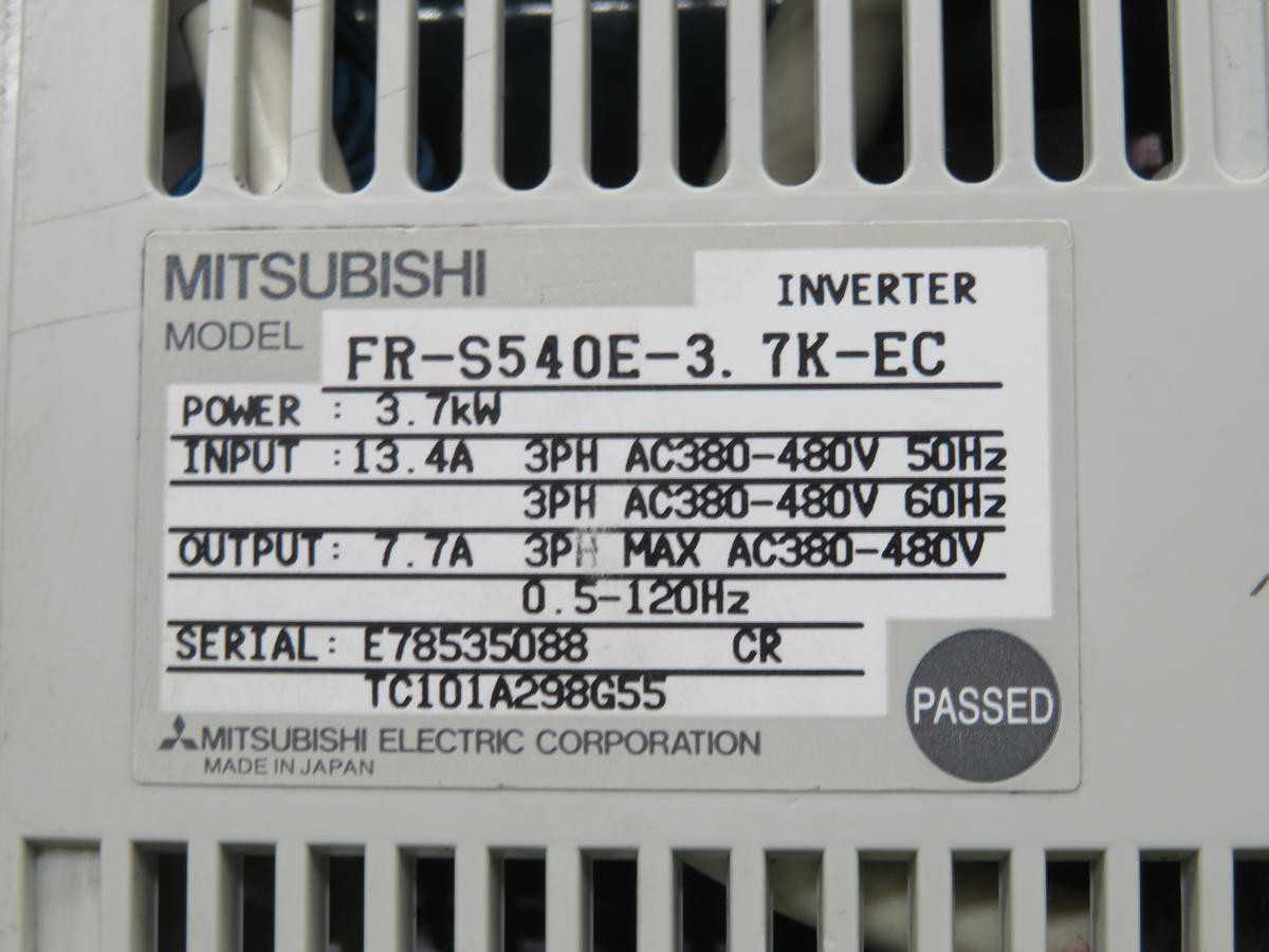 MITSUBISHI FR-S540E-3. 7K-EC INVERTER T218080 - AC VFD DRIVES