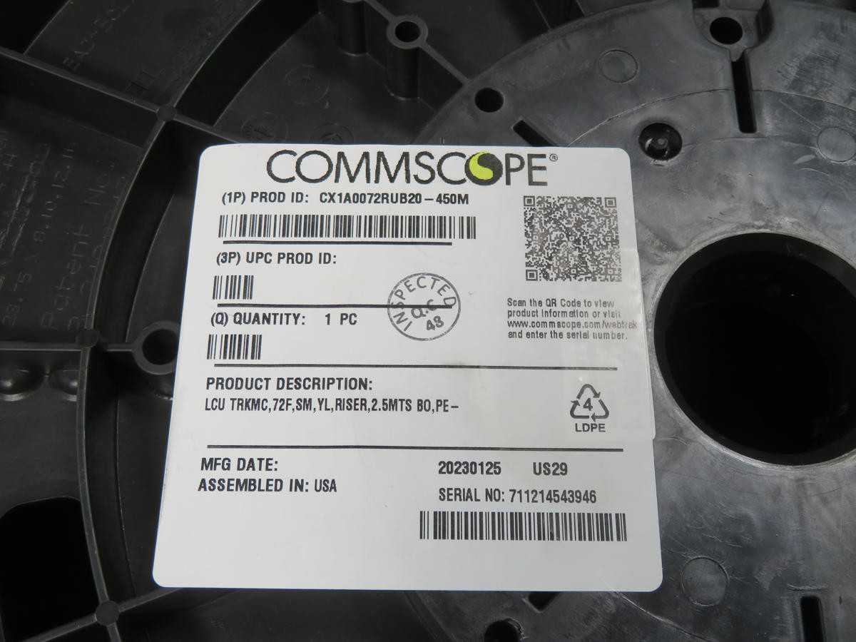 COMMSCOPE CX1A0072RUB20-450M LCU TRKMC 72F SM YL RISER 2.5MTS BO PE-B T238568 - FIBER OPTIC CABLE