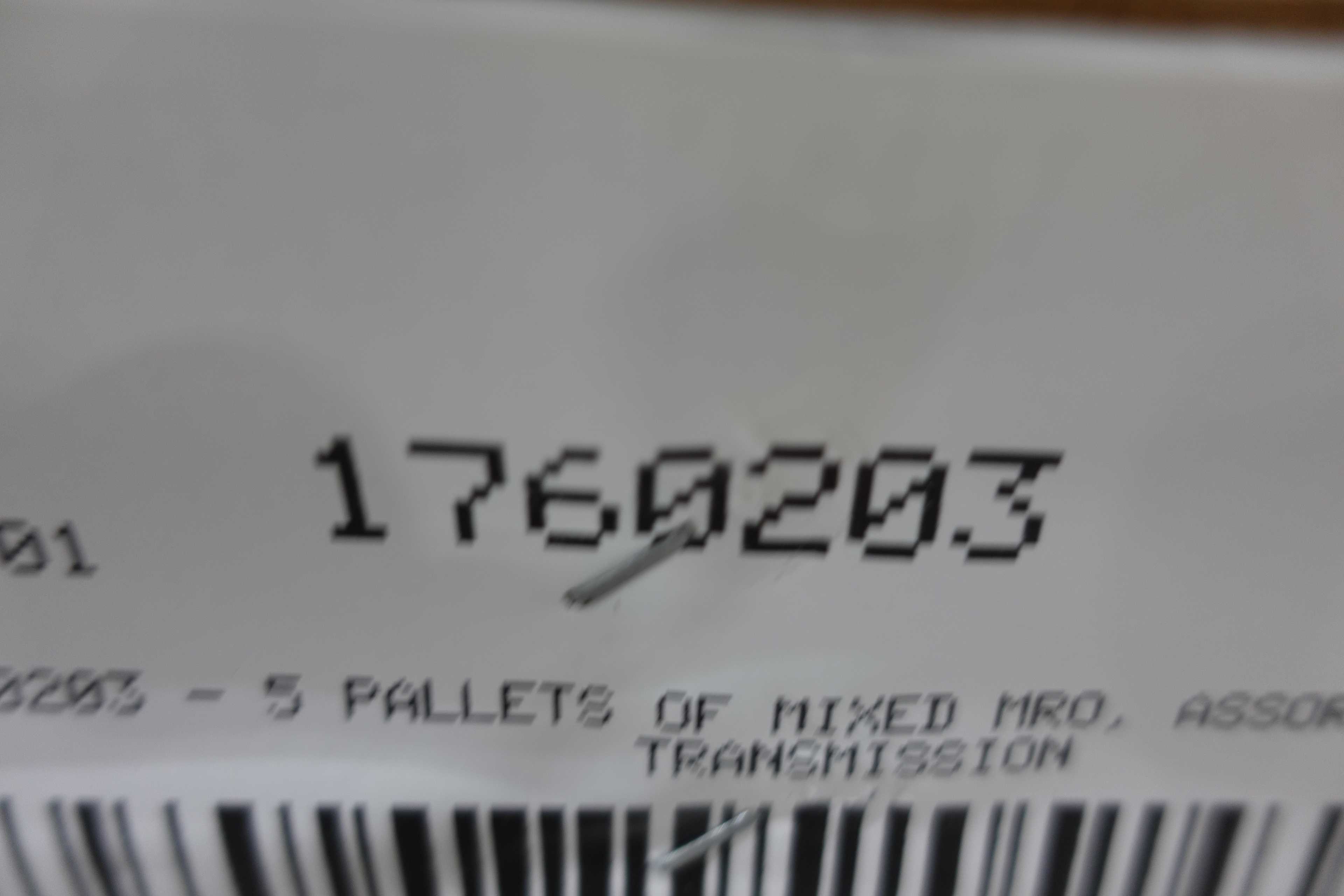 SKU 1760203 - 5 PALLETS OF MIXED MRO - INDUSTRIAL PARTS