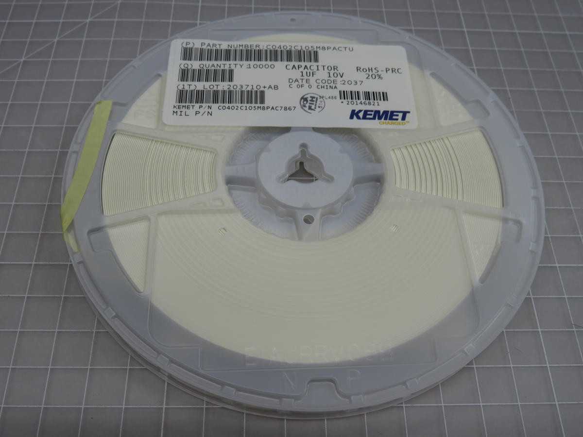 LOT OF 10000 KEMET C0402C105M8PAC7867 CERAMIC CAPACITOR T204982 - ELECTRICAL COMPONENTS