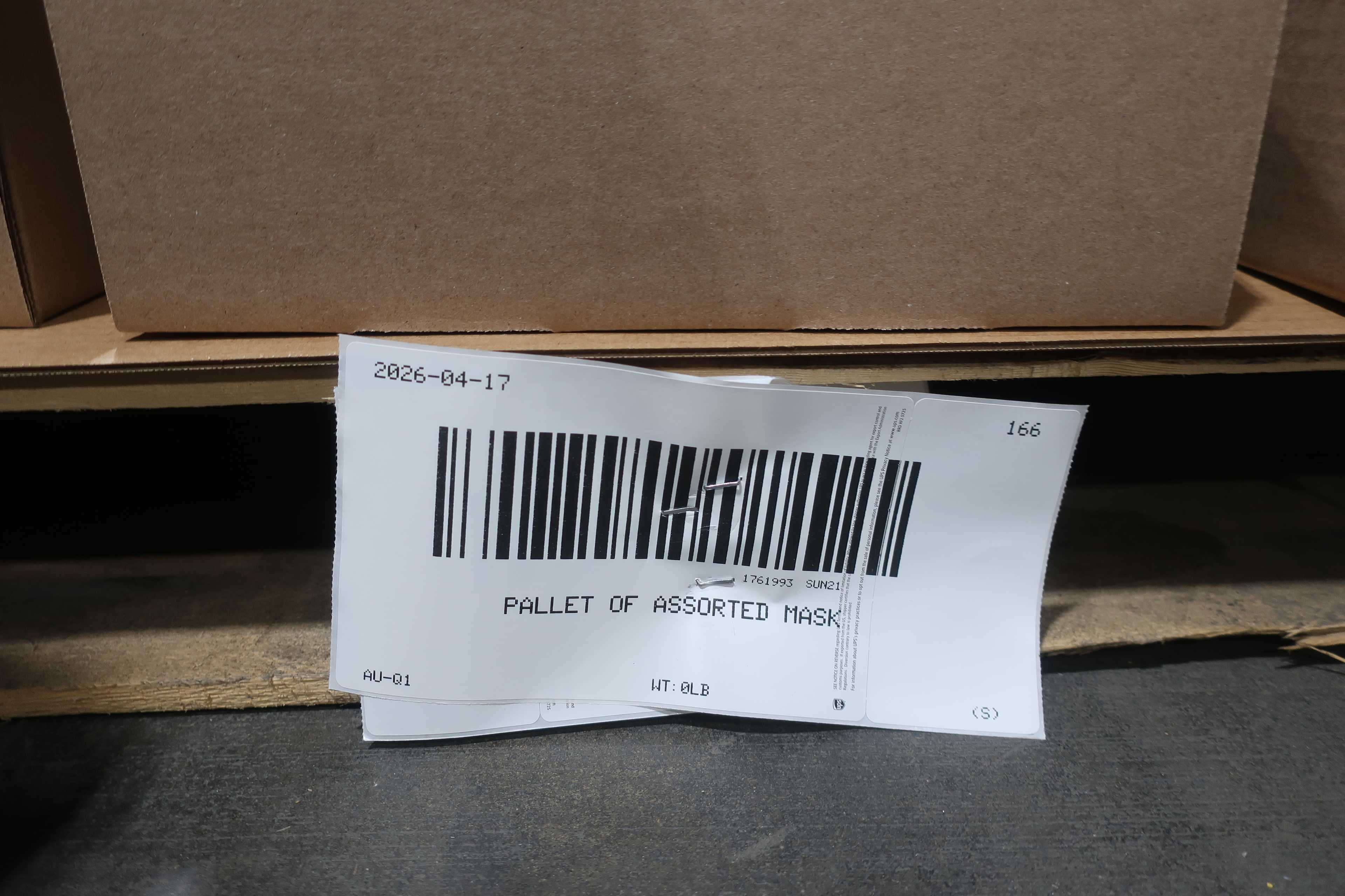 SKU 1761993 - PALLET OF ASSORTED MASK - PPE