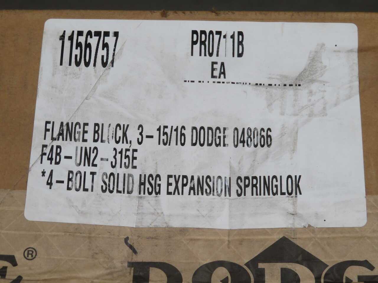 DODGE 048066 3-15/16 INCH FLANGE BLOCK BEARING - FLANGE BEARING