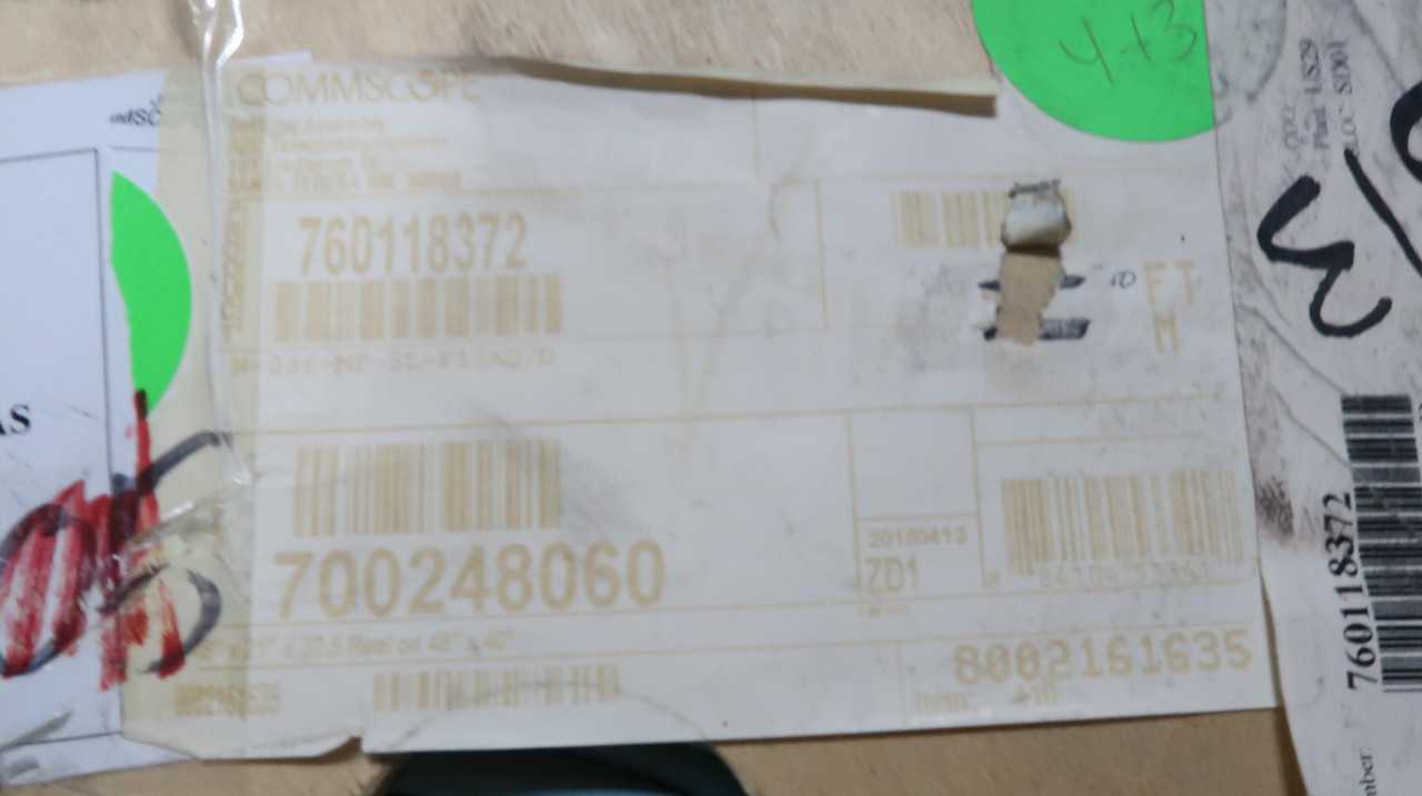 COMMSCOPE N-036-MP-5L-F12AQ/D 760009753 OM3 FIBER OPTIC CABLE MULTIMODE 36F 1526FT - FIBER OPTIC CABLE