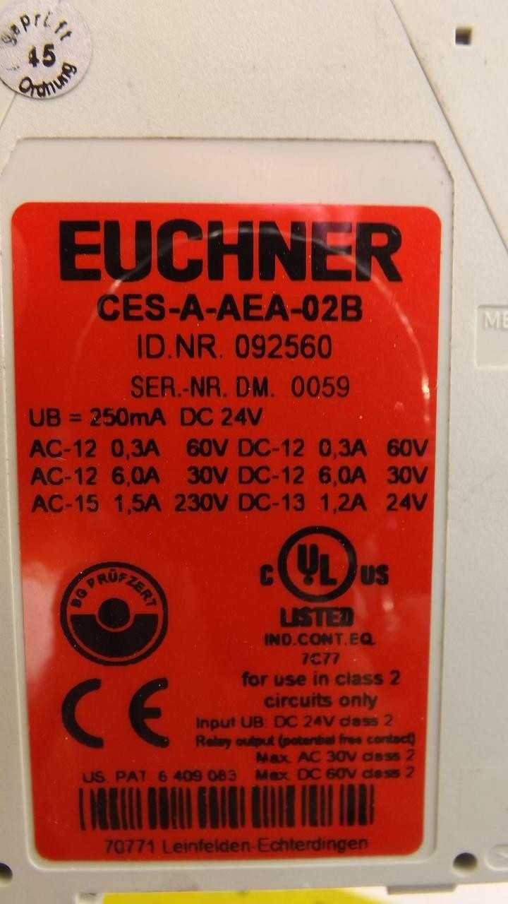 EUCHNER CES-A-AEA-02B NON-CONTACT SAFETY SWITCH T21953 - SWITCHES