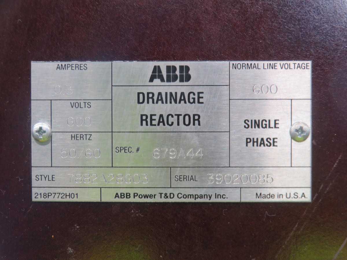 ABB 218P772H01 DRAINAGE REACTOR T216797 - POWER TRANSFORMERS