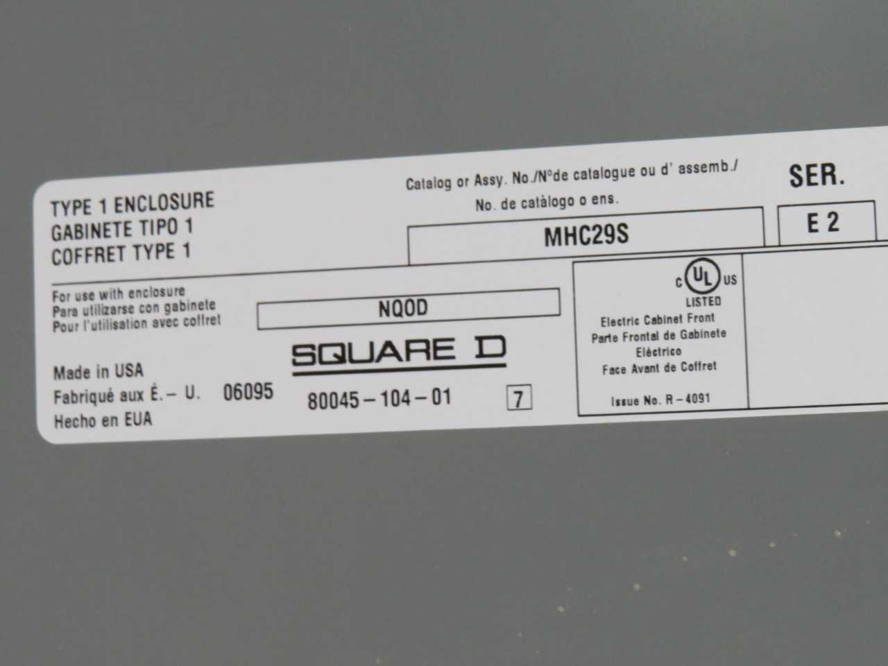 SQUARE D 12218149930020001 SURGELOGIC 3 PH 4 WIRE PANEL BOARD SER E2 208Y/120 VAC W BREAKERS T158651 - PANELBOARDS
