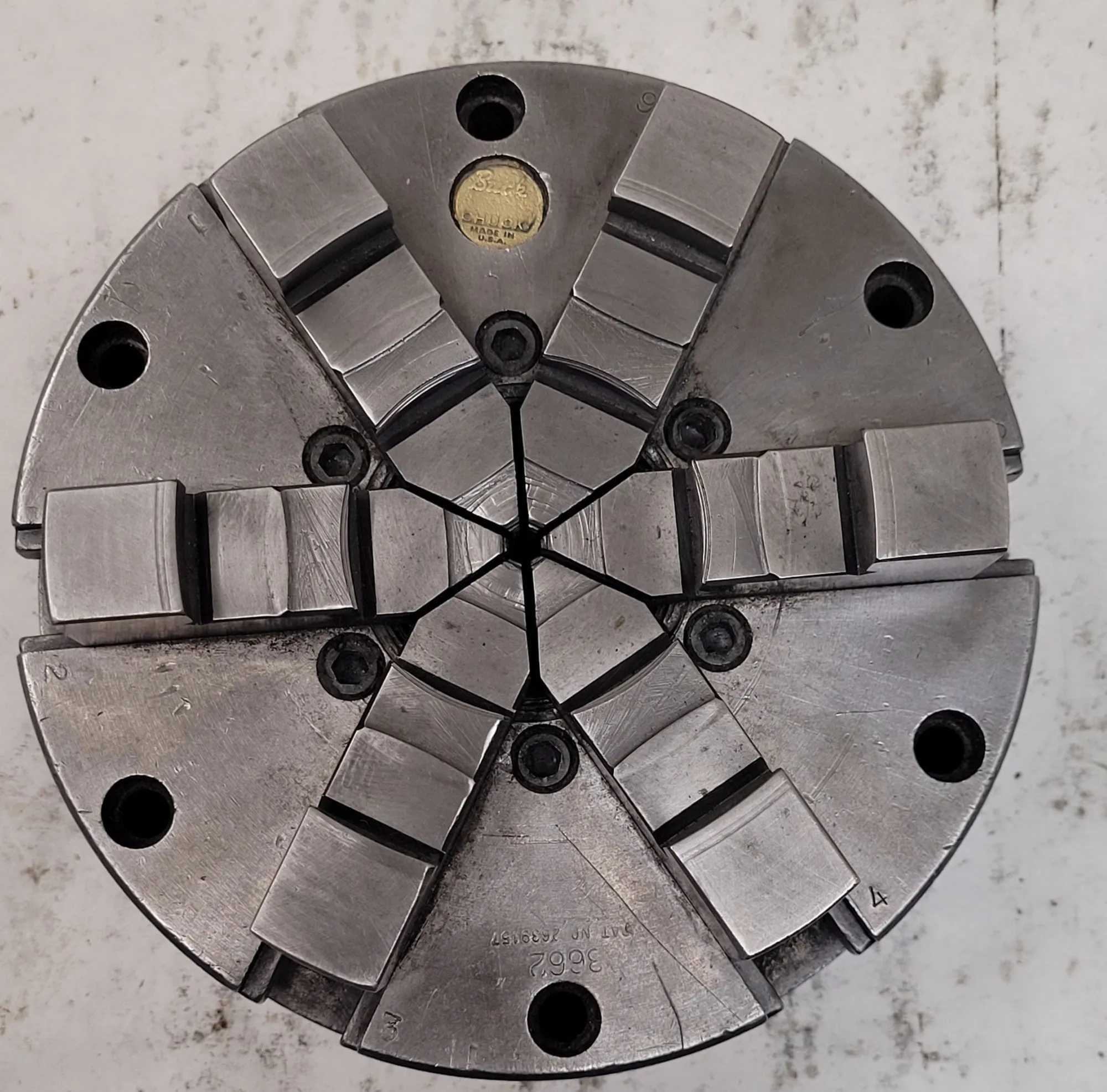 6” Buck Model 3662 Chuck With 6 Jaws Plain Back - MACHINING ACCESSORIES & TOOLING