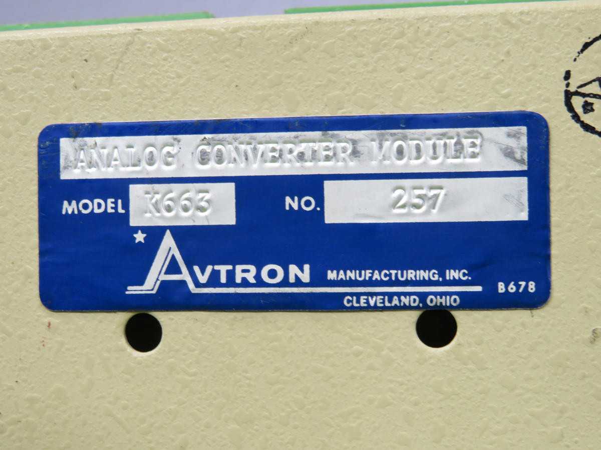 AVATRON K663 ANALOG CONVERTER MODULE T217322 - PLC MODULES