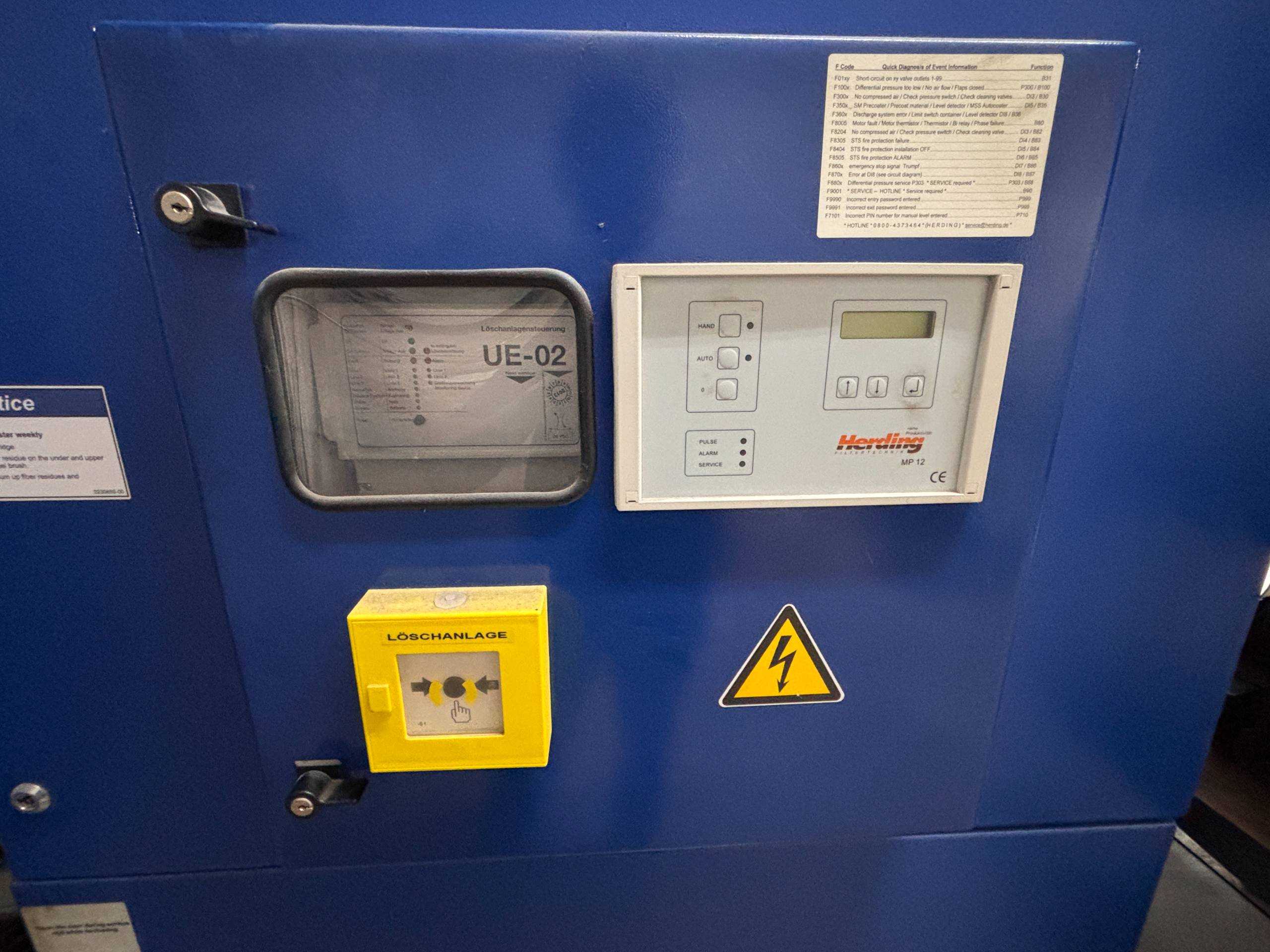 2007 HERDING DELTA 1200-10(12)/9 SC DUST COLLECTOR FOR TRUMPF 7040 TRULASER CELL - DUST COLLECTOR