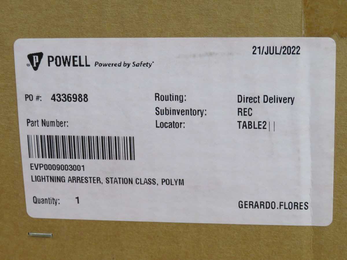 HUBBELL EVP0009003001 EVP STATION CLASS ARRESTER 10KV T255459 - VOLTAGE TESTER
