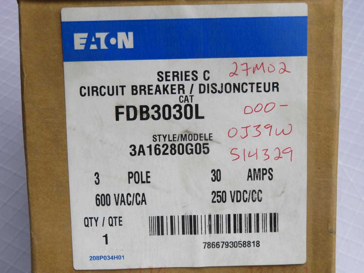 CUTLER HAMMER FDB3030L MOLDED CASE CIRCUIT BREAKER T225818 - CIRCUIT BREAKERS