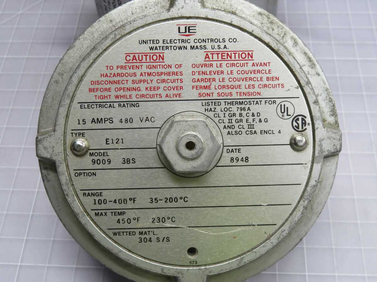 UNITED ELECTRIC 9009 3BS TEMPERATURE CONTROLLER T235977 - TEMPERATURE CONTROL COMPONENTS