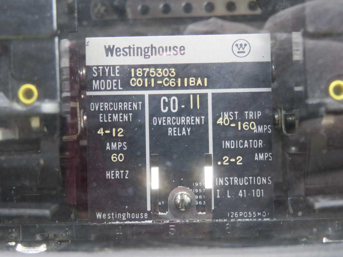 WESTINGHOUSE CO11-C611BA11 OVERCURRENT RELAY T228563 - PROTECTION RELAY