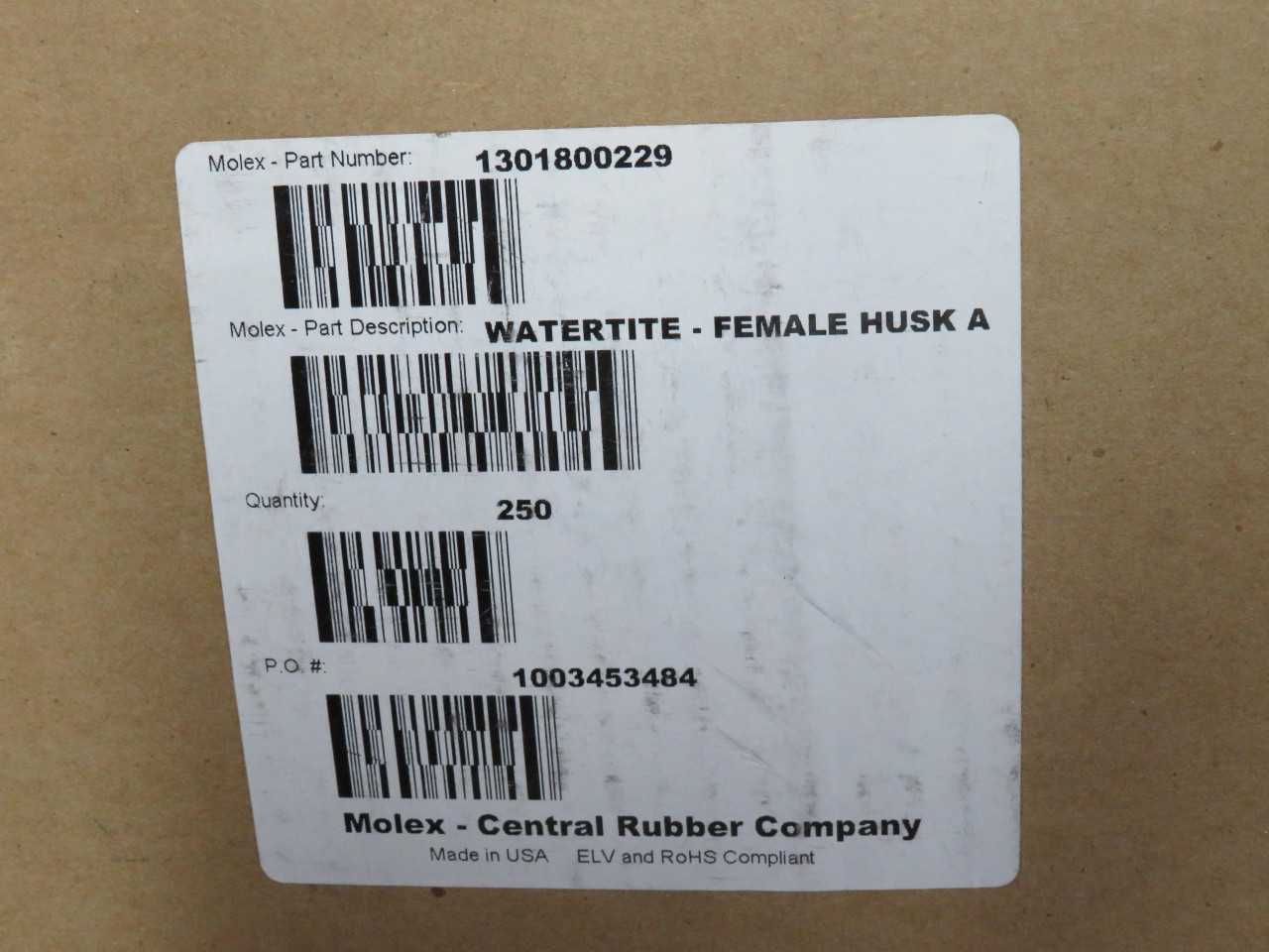 Lot Of 250 Molex Watertite Female Husk A Components T165515 - PLUGS & RECEPTACLES