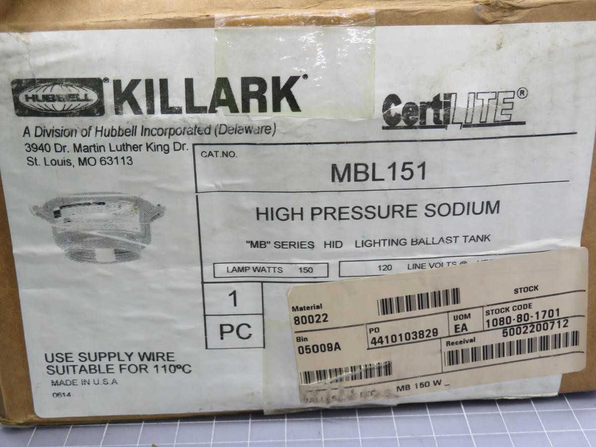 KILLARK MBL151 HIGH PRESSURE SODIUM T233543 - LIGHTING