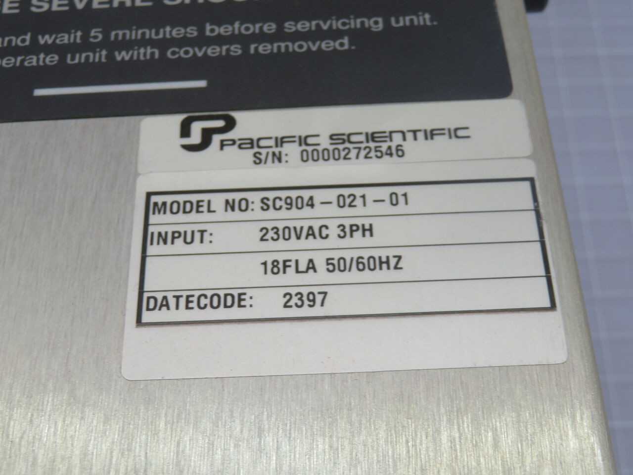 PACIFIC SCIENTIFIC SC904-021-01 SERVO DRIVE T245302 - SERVO MOTORS